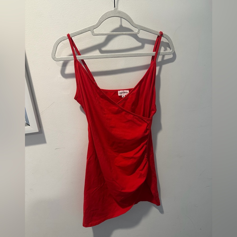 Superdown Dahlia wrap dress in cherry red - Picture 4 of 7